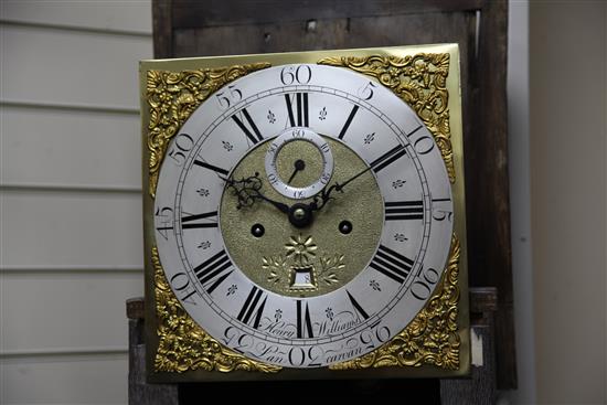 Henry Williams of Lancarvan. A George III oak eight day longcase clock, 6ft 7in.